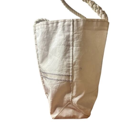 Maine Seabags Sea Large Tote Bag Beachy Nautical Ship Wheel Sailcloth Rope Blue - Picture 4 of 9